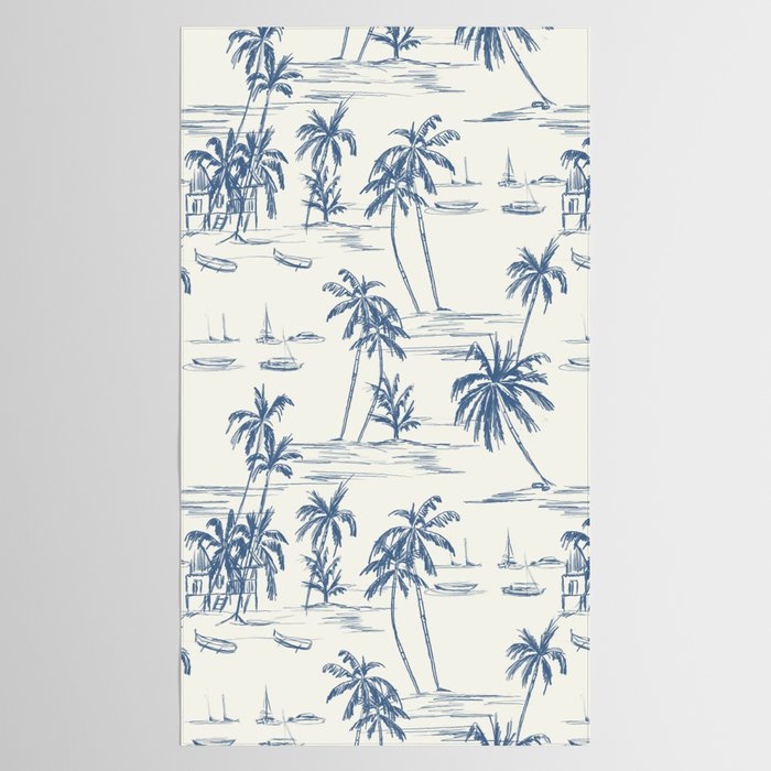 Blue Beach Pattern Tablecloth Gallery Image 2