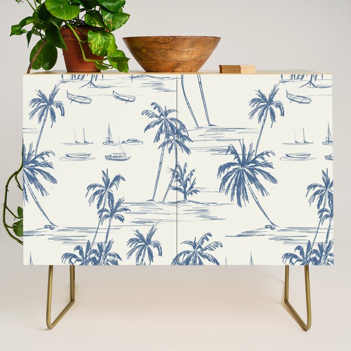 Blue Beach Pattern Credenza Gallery Image 1
