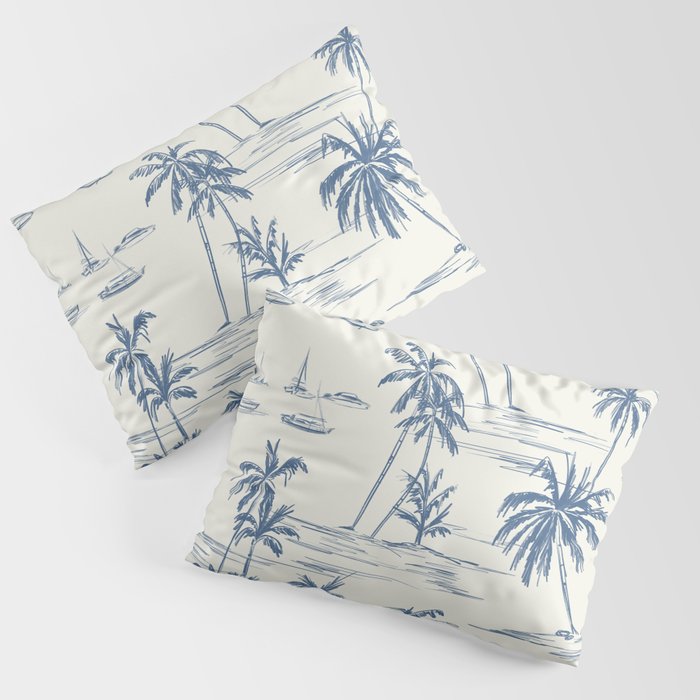 Blue Beach Pattern Pillow Sham Gallery Image 3