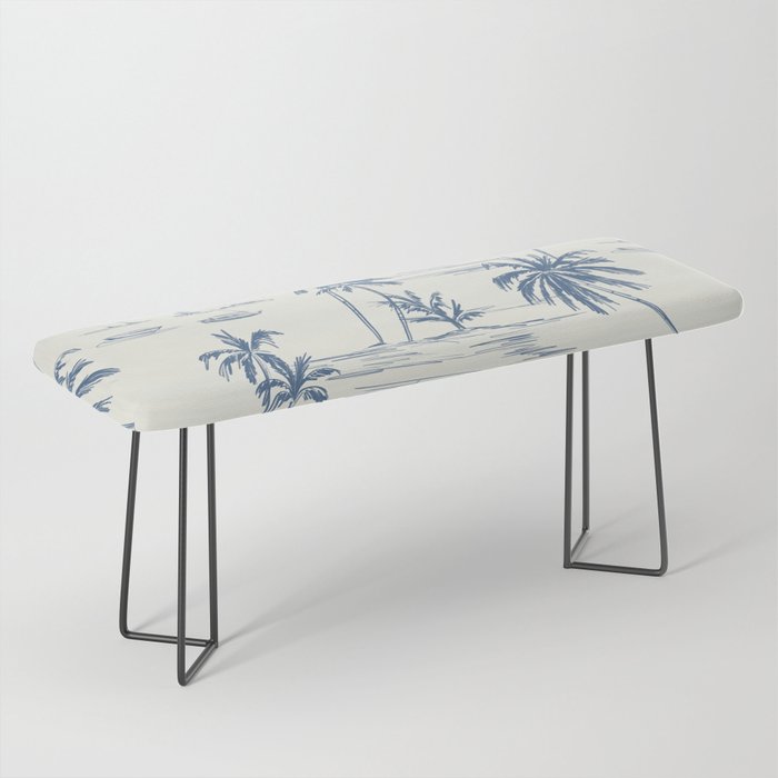 Blue Beach Pattern Bench Gallery Image 1