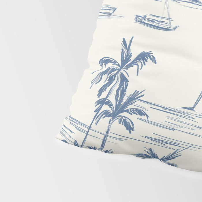 Blue Beach Pattern Pillow Sham Gallery Image 4