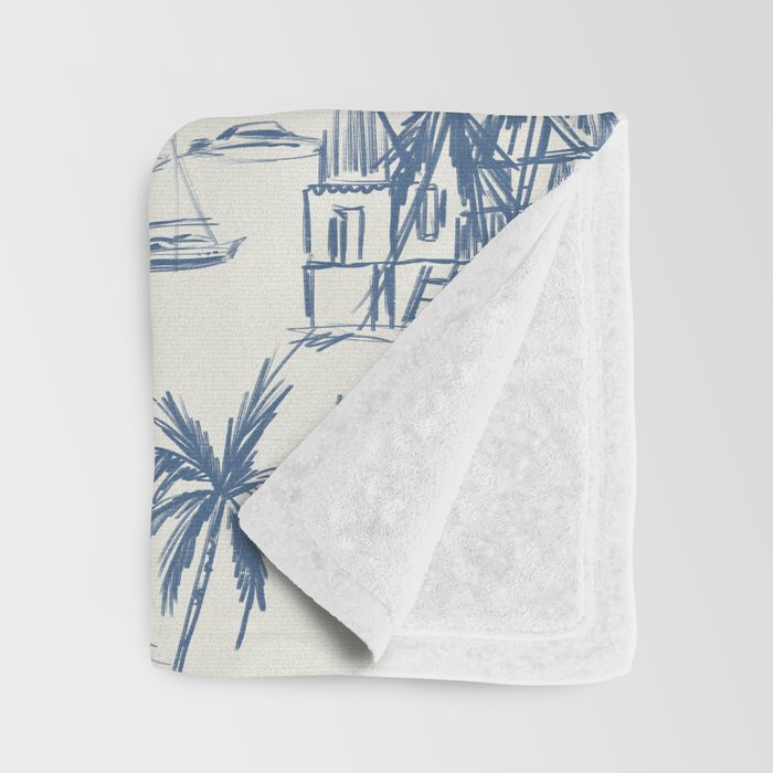 Blue Beach Pattern Throw Blanket Gallery Image 3