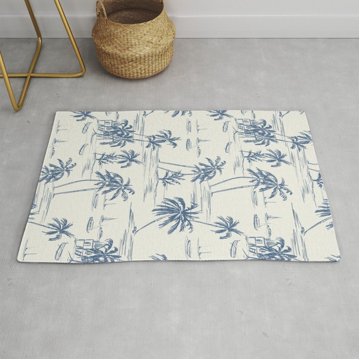 Blue Beach Pattern Rug Gallery Image 1