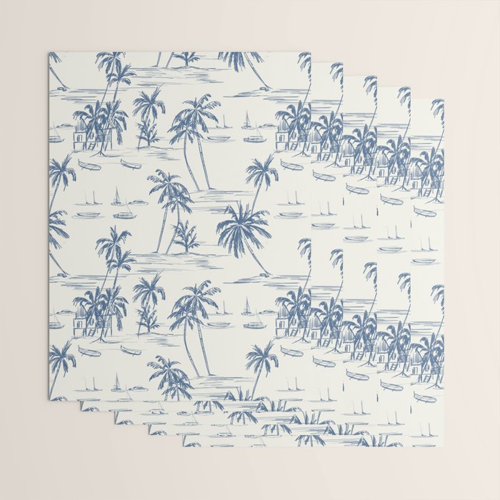 Blue Beach Pattern Wrapping Paper Gallery Image 3