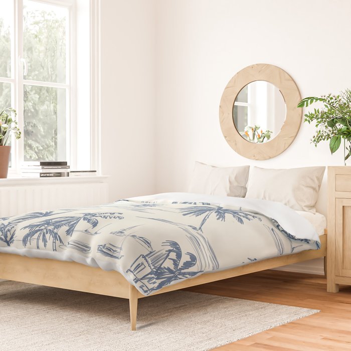 Blue Beach Pattern Duvet Cover Gallery Image 2