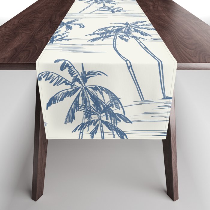 Blue Beach Pattern Table Runner Gallery Image 1