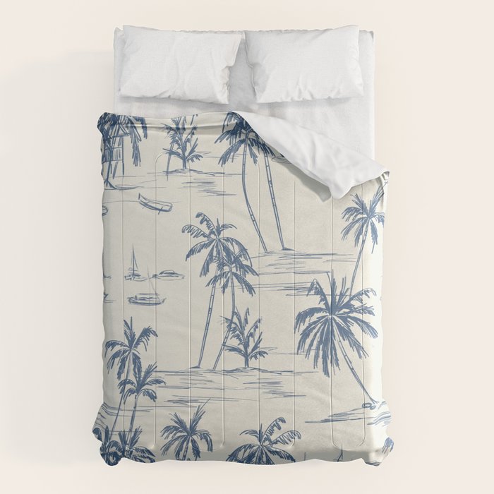 Blue Beach Pattern Comforter Gallery Image 1