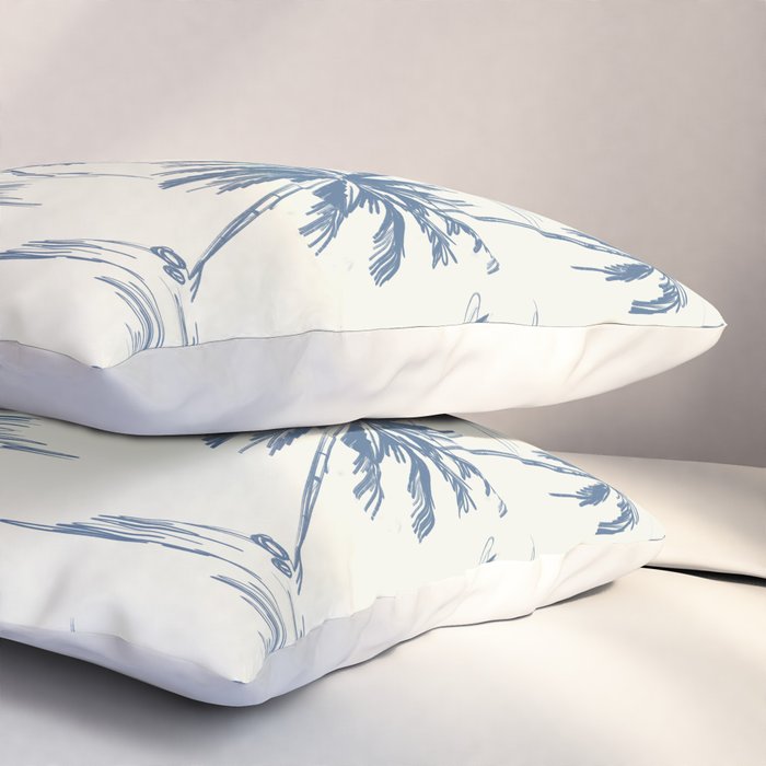 Blue Beach Pattern Pillow Sham Gallery Image 3