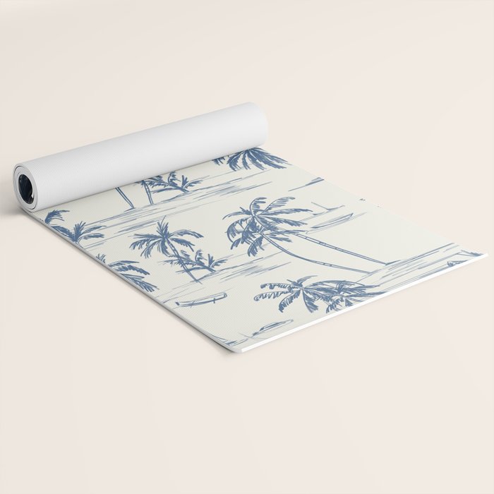 Blue Beach Pattern Yoga Mat Gallery Image 2