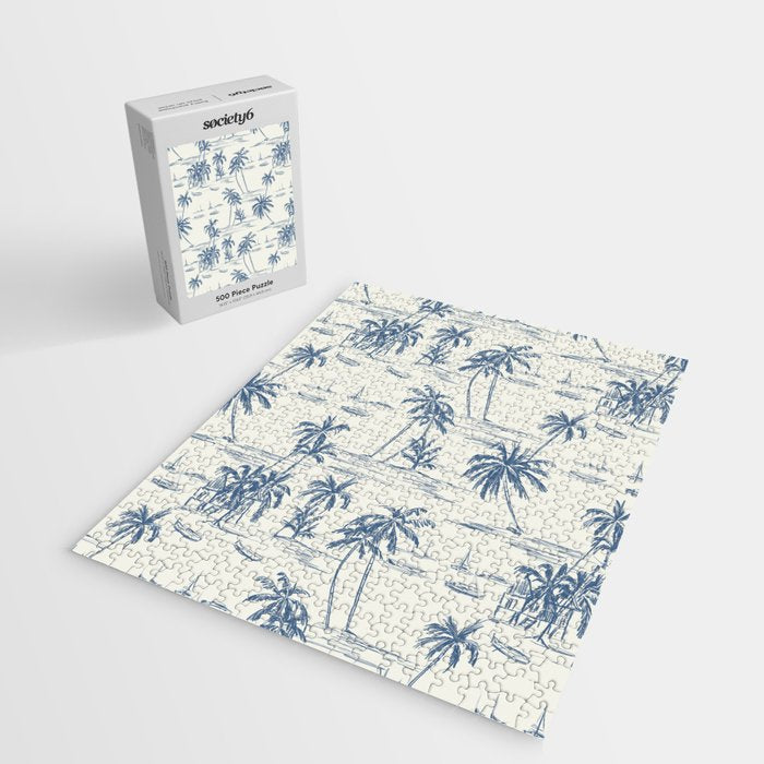 Blue Beach Pattern Jigsaw Puzzle Gallery Image 2