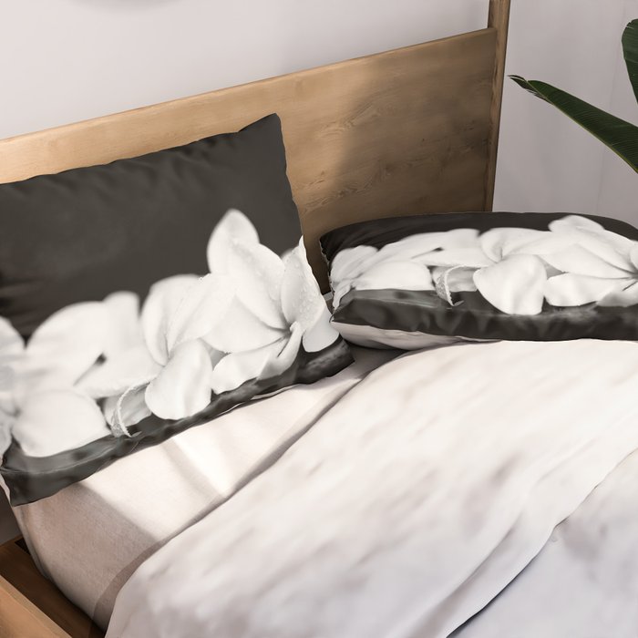 Singapore White Plumeria Flowers the Fragrance of Hawaii Pillow Sham Gallery Image 2