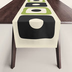 Mid Century Modern Scandinavian Pattern 592 Black and Chartreuse Table Runner Gallery Image 1