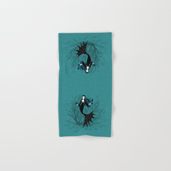Vampire Mermaid on Aqua Bath Towel Gallery Image 1