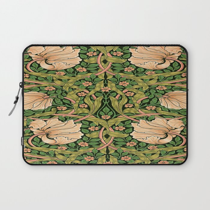 William Morris Pimpernel, green, William Morris floral design  Laptop Sleeve Gallery Image 1