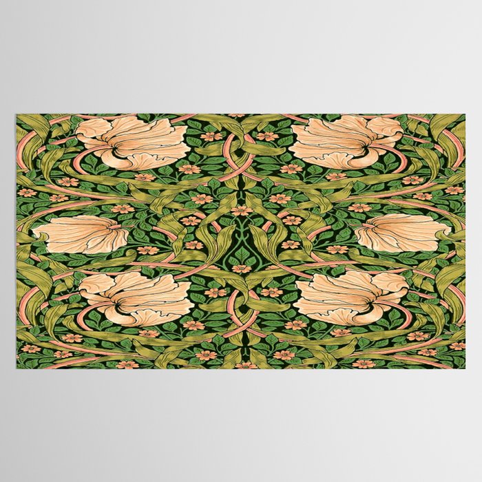 William Morris Pimpernel, green, William Morris floral design  Tablecloth Gallery Image 2
