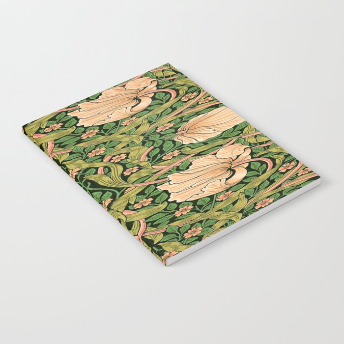 William Morris Pimpernel, green, William Morris floral design  Notebook Gallery Image 1