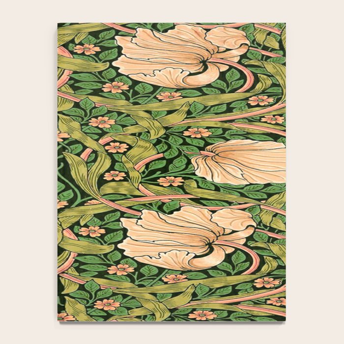 William Morris Pimpernel, green, William Morris floral design  Notebook Gallery Image 4