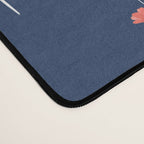 Retro Dark Flower Pattern in Modern Navy and Coral Desk Mat Gallery Image 4