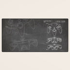 Video Game Controller Patent - Retro Gaming Game Room Art - Black Chalkboard Desk Mat Gallery Image 3
