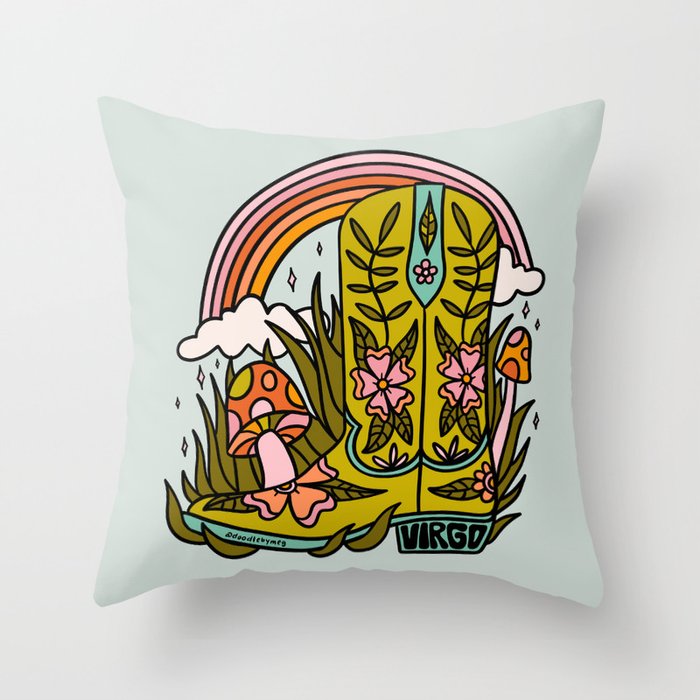 Virgo Cowboy Boot Throw Pillow Gallery Image 6