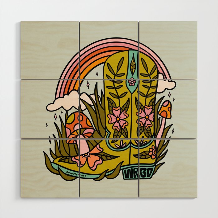 Virgo Cowboy Boot Wood Wall Art Gallery Image 1