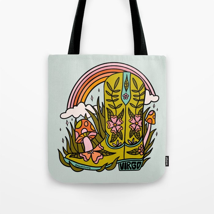 Virgo Cowboy Boot Tote Bag Gallery Image 1