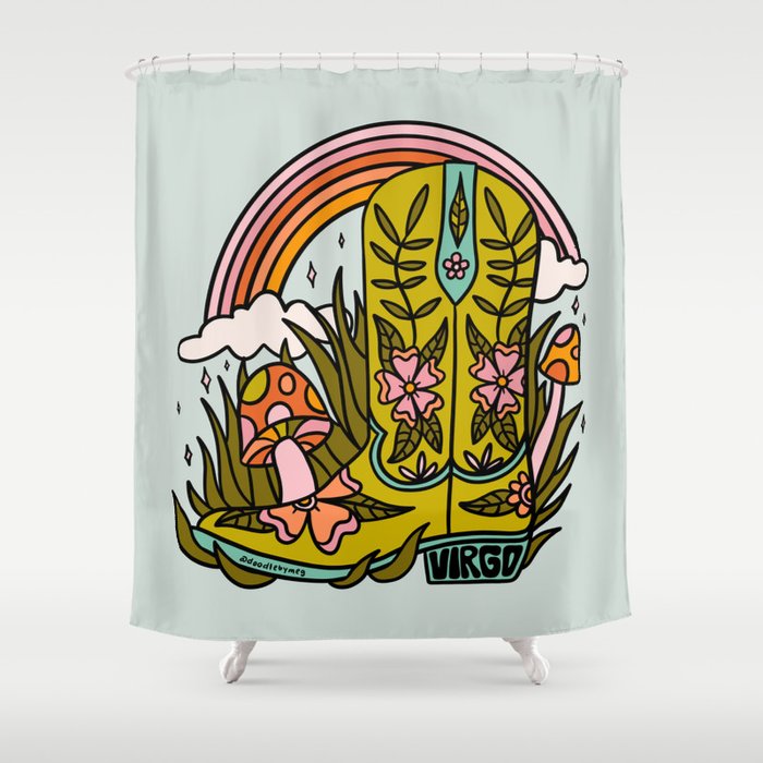 Virgo Cowboy Boot Shower Curtain Gallery Image 1
