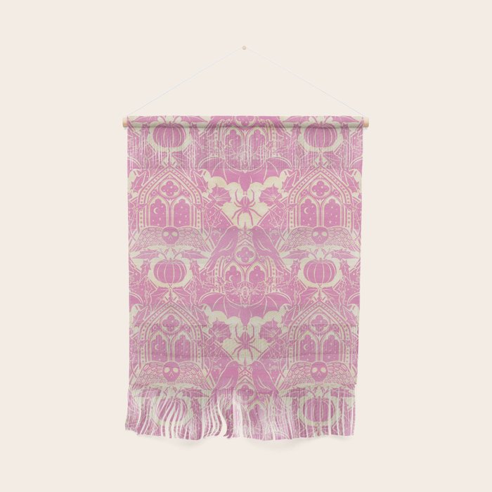 Gothic Halloween Damask - primrose and cream  Wall Hanging Gallery Image 1