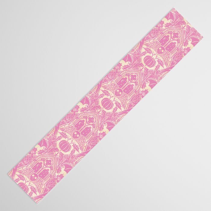 Gothic Halloween Damask - primrose and cream  Table Runner Gallery Image 3