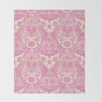 Gothic Halloween Damask - primrose and cream  Throw Blanket Gallery Image 2
