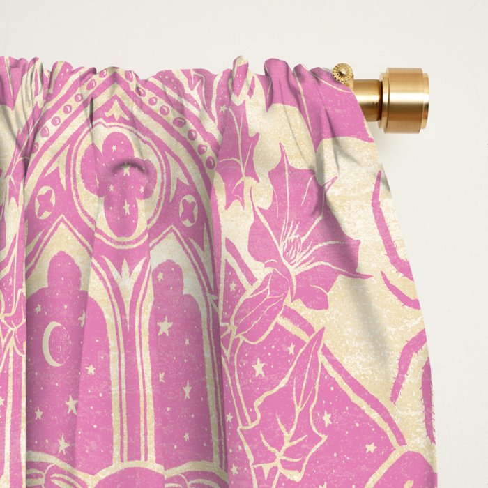 Gothic Halloween Damask - primrose and cream  Window Curtain Gallery Image 2