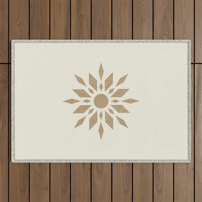 Sunburst Retro - Gold Outdoor Rug Gallery Image 1