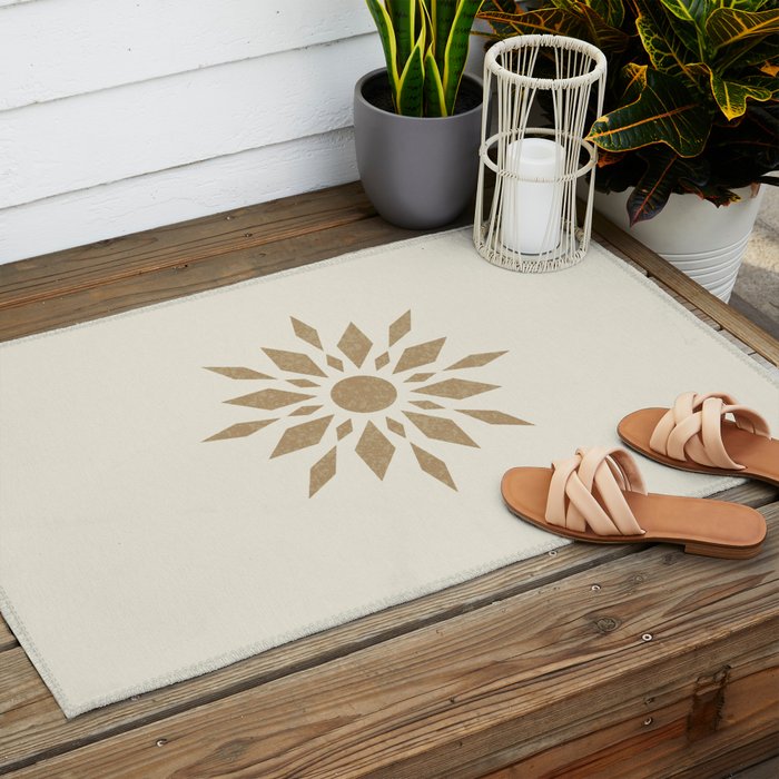 Sunburst Retro - Gold Outdoor Rug Gallery Image 2
