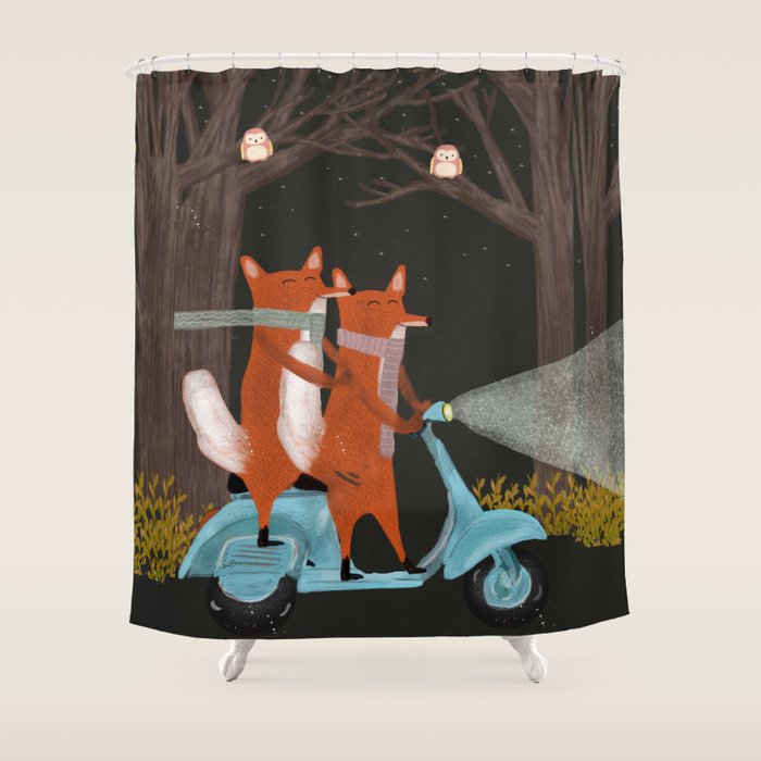 the fox mobile Shower Curtain Gallery Image 1