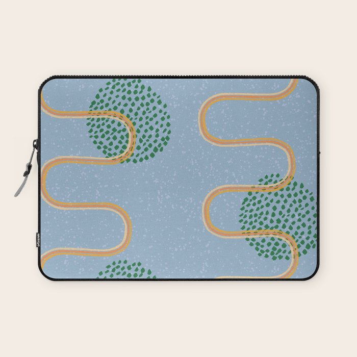 Abstract Fields in Blue-Grey & Green Laptop Sleeve Gallery Image 1