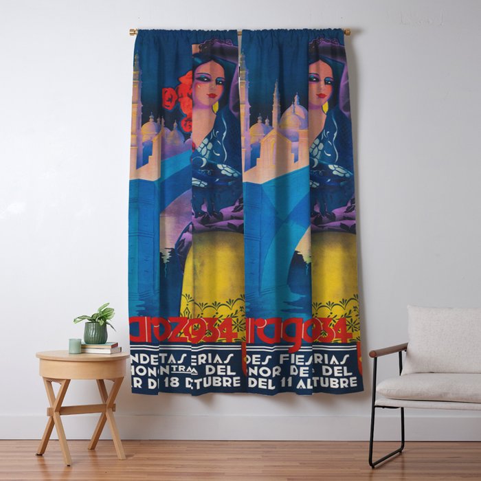 Spain Travel Poster, Colorful Spanish Festival Poster Window Curtain Gallery Image 5