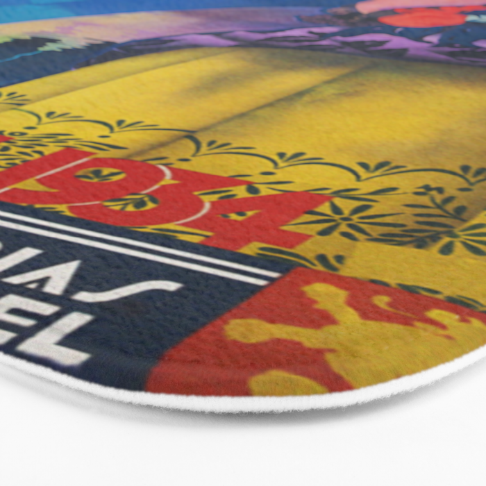 Spain Travel Poster, Colorful Spanish Festival Poster Bath Mat Gallery Image 3