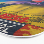 Spain Travel Poster, Colorful Spanish Festival Poster Bath Mat Gallery Image 3