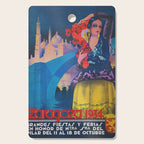 Spain Travel Poster, Colorful Spanish Festival Poster Cutting Board Gallery Image 1