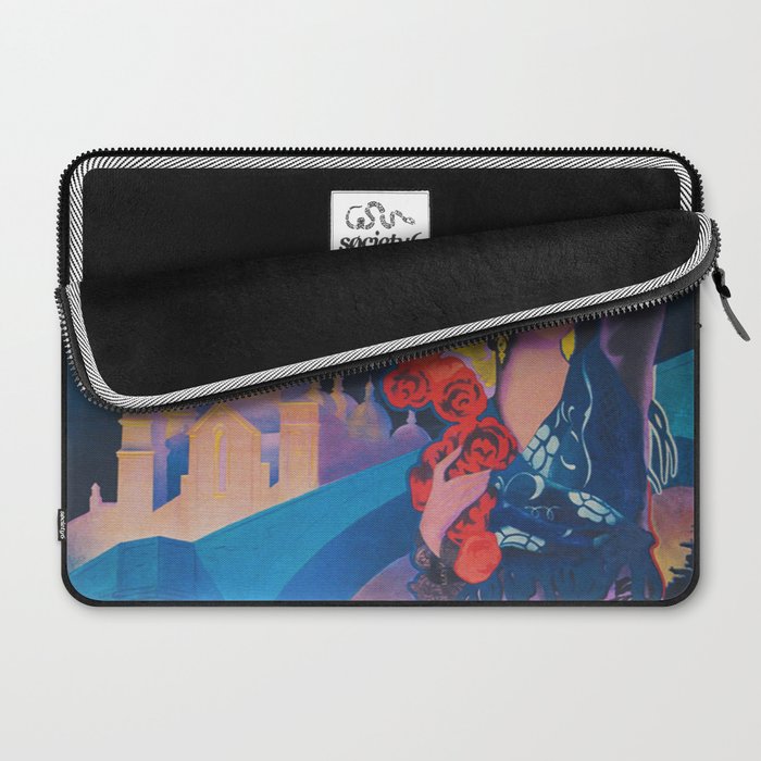 Spain Travel Poster, Colorful Spanish Festival Poster Laptop Sleeve Gallery Image 2