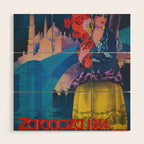 Spain Travel Poster, Colorful Spanish Festival Poster Wood Wall Art Gallery Image 1