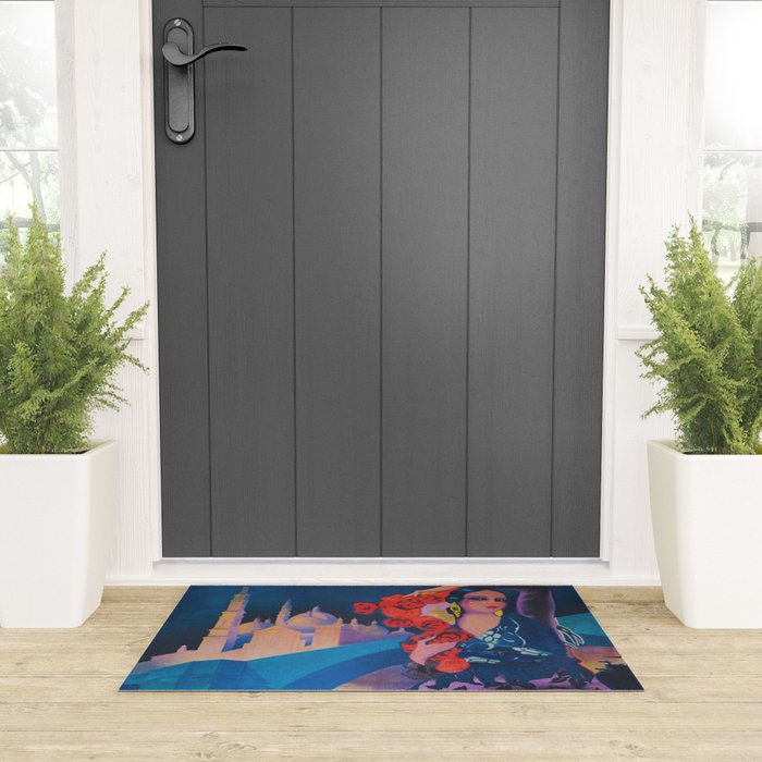 Spain Travel Poster, Colorful Spanish Festival Poster Welcome Mat Gallery Image 3