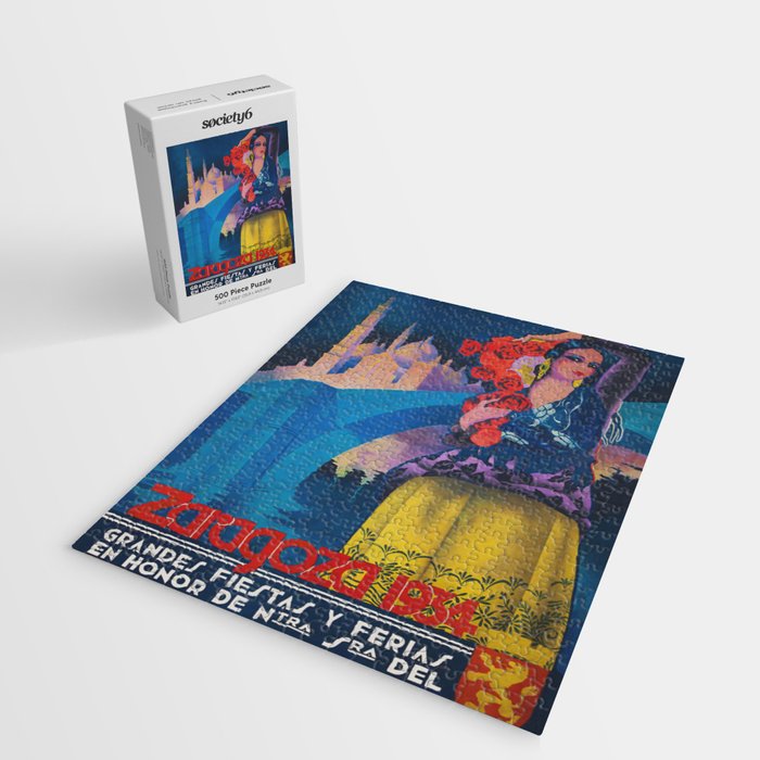 Spain Travel Poster, Colorful Spanish Festival Poster Jigsaw Puzzle Gallery Image 2