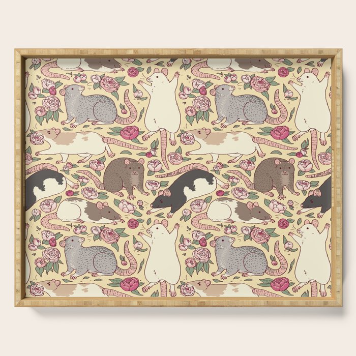 Rats & Peonies Serving Tray Gallery Image 1