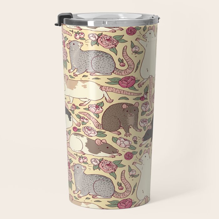 Rats & Peonies Travel Mug Gallery Image 3