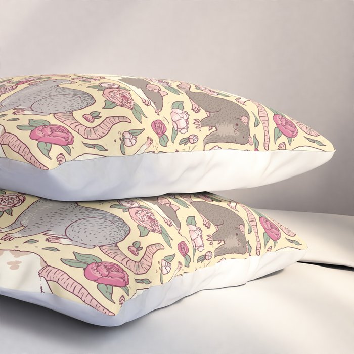 Rats & Peonies Pillow Sham Gallery Image 3