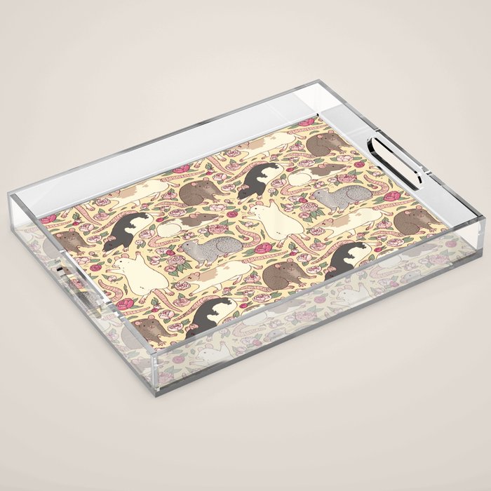 Rats & Peonies Acrylic Tray Gallery Image 1