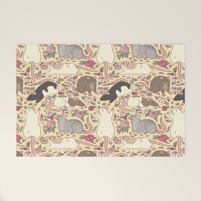 Rats & Peonies Welcome Mat Gallery Image 1