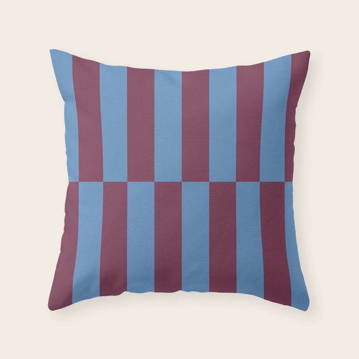 Duo II - Berry and Blue Stripes Throw Pillow Gallery Image 1