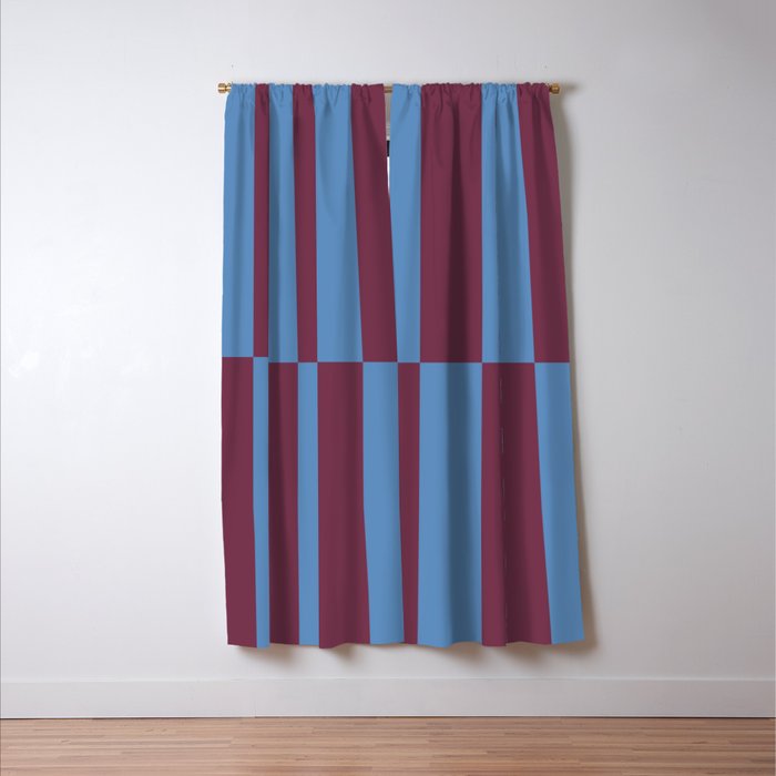 Duo II - Berry and Blue Stripes Window Curtain Gallery Image 3